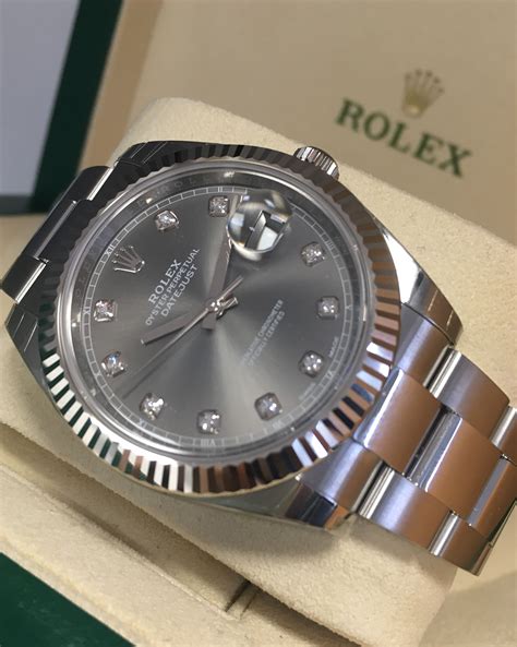 rolex datejust 41 rhodium diamond dial automatic men's watch 126334rdo|rolex datejust 41mm 126334.